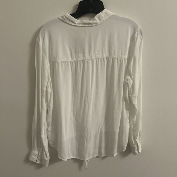 Women’s beachlunchlounge White Button Front Blouse | Tie Front | Sz M, NWT - Picture 5 of 7